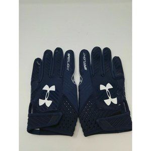 New Under Armour Men's Navy/Navy/White Spotlight WR Football Gloves - XXXL